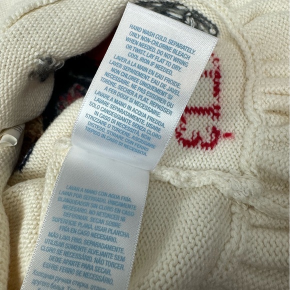 Ralph Lauren Knit Bear Peplum Long Sleeve Sweater Top in Cream Size 6M - Picture 6 of 8